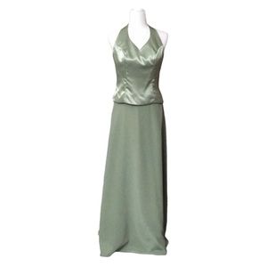 Sage Green Halter 2-piece Dress